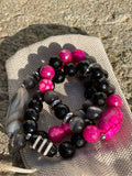 Magenta Love - Dragon Vein Focal, Agate, Cat Eye, Hematite