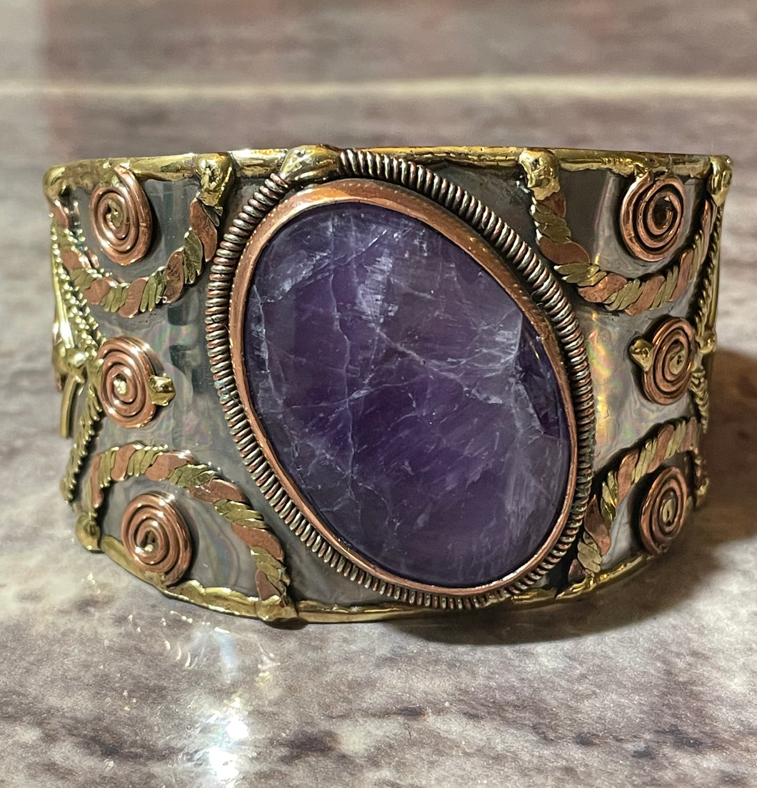 Cuff Bangle - Amethyst