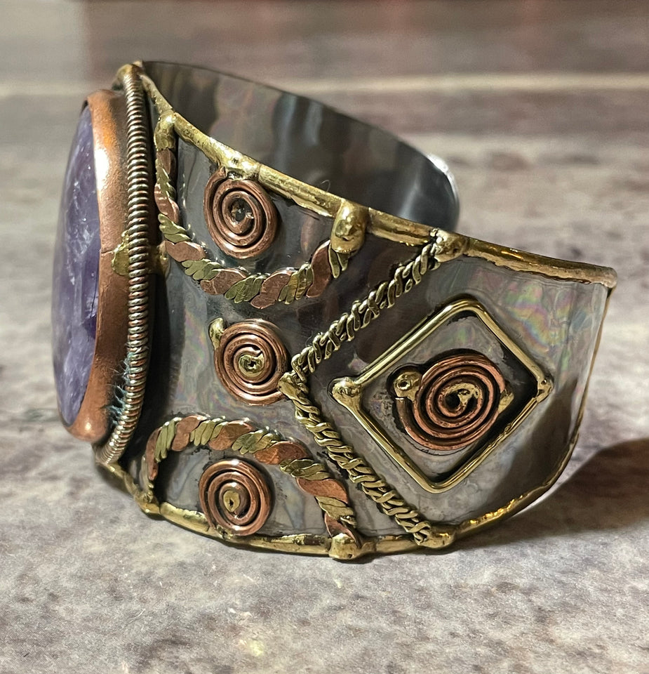 Cuff Bangle - Amethyst