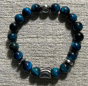 Aqua Blue 7.5" Tiger eye