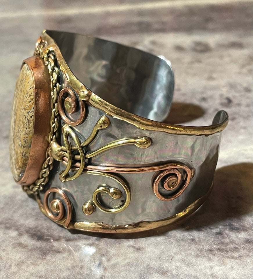 Cuff Bangle - Picture Jasper