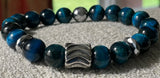 Aqua Blue 7.5" Tiger eye