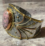 Cuff Bangle - Rhodonite